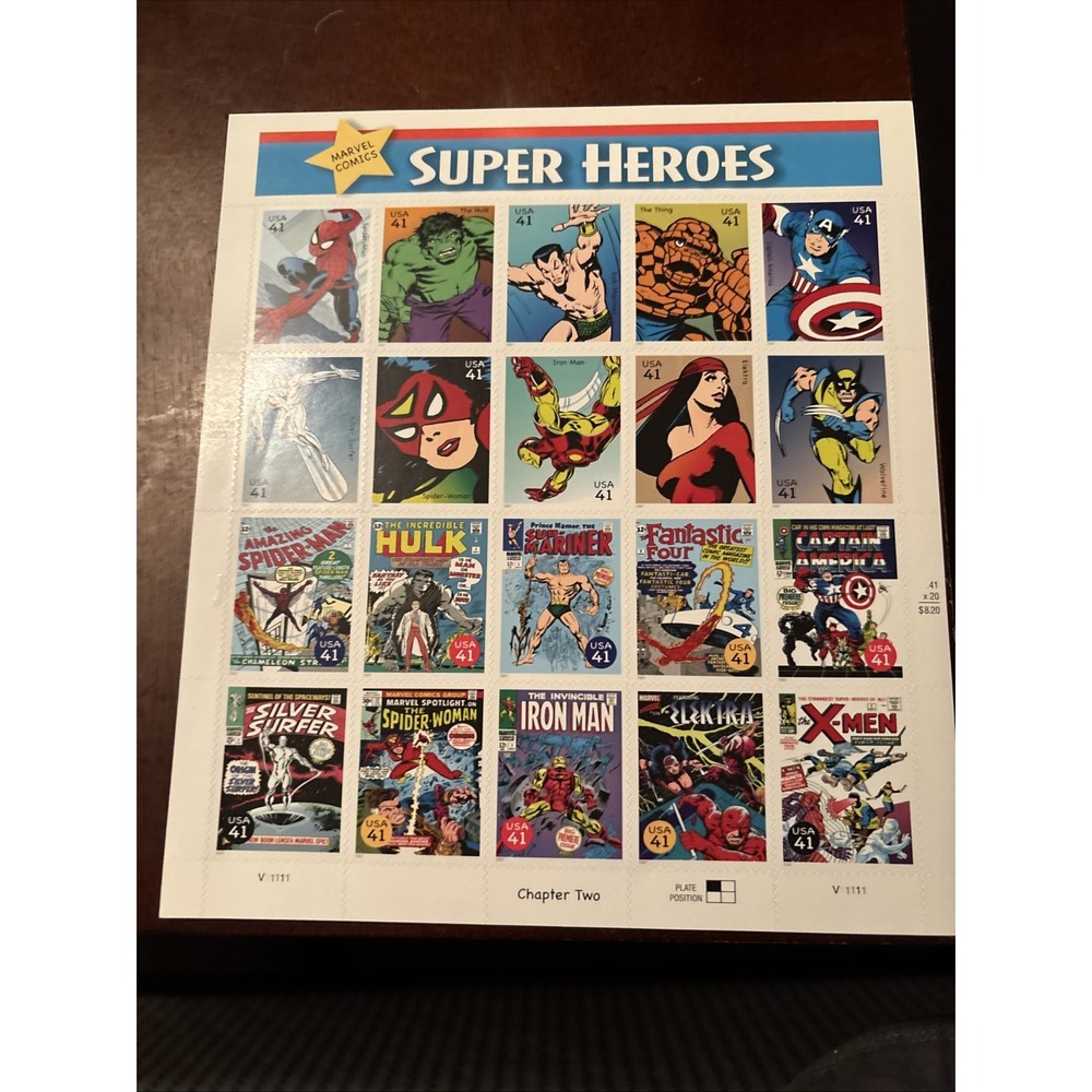 VTG Lot Of (5)USPS 2006 Marvel Comics Super Heroes 20 Stamp Sheet 100 Total Ch.2